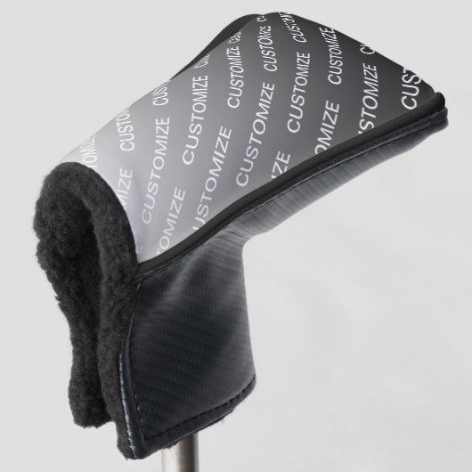 Grau (wechselbare Farbe) Ombre & Textmuster Golf Headcover (3/4 Vorderseite)