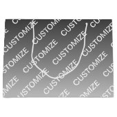Grau (wechselbare Farbe) Ombre & Textmuster Große Geschenktüte (Vorderseite)