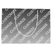 Grau (wechselbare Farbe) Ombre & Textmuster Große Geschenktüte (Rückseite)