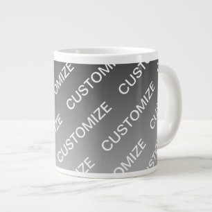 Grau (wechselbare Farbe) Ombre & Textmuster Jumbo-Tasse