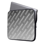 Grau (wechselbare Farbe) Ombre & Textmuster Laptopschutzhülle (Vorderseite Links)
