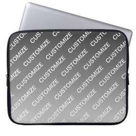 Grau (wechselbare Farbe) Ombre & Textmuster Laptopschutzhülle
