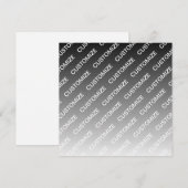 Grau (wechselbare Farbe) Ombre & Textmuster Mitteilungskarte (Vorne/Hinten)