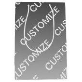 Grau (wechselbare Farbe) Ombre & Textmuster Mittlere Geschenktüte (Vorderseite)