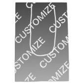 Grau (wechselbare Farbe) Ombre & Textmuster Mittlere Geschenktüte (Rückseite)