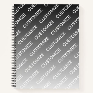 Grau (wechselbare Farbe) Ombre & Textmuster Notizblock