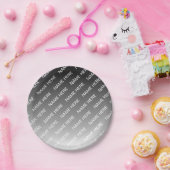 Grau (wechselbare Farbe) Ombre & Textmuster Pappteller (Party)