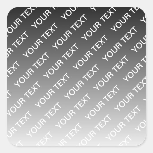 Grau (wechselbare Farbe) Ombre & Textmuster Quadratischer Aufkleber (Vorderseite)