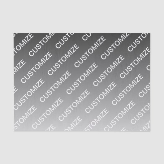 Grau (wechselbare Farbe) Ombre & Textmuster Seidenpapier (Vorderseite)