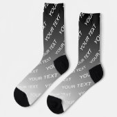 Grau (wechselbare Farbe) Ombre & Textmuster Socken (Linkes Detail)