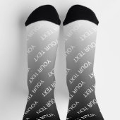 Grau (wechselbare Farbe) Ombre & Textmuster Socken (Oben)