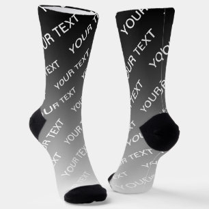 Grau (wechselbare Farbe) Ombre & Textmuster Socken