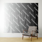 Grau (wechselbare Farbe) Ombre & Textmuster Wandteppich (Beispiel (Horizontal))