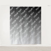 Grau (wechselbare Farbe) Ombre & Textmuster Wandteppich (Vorderseite)