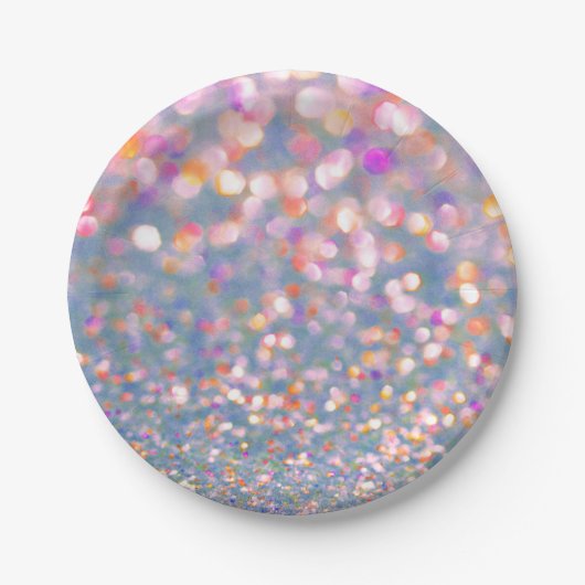 Grau-weich-rosa Konfetti-Papierplatte Pappteller (Vorderseite)