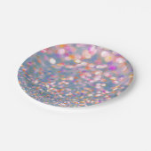 Grau-weich-rosa Konfetti-Papierplatte Pappteller (Schrägansicht)