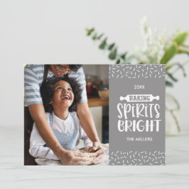 Grau | Weihnachtsgebäck Foto Feiertagskarte