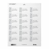 Grau-Weiß-elegantes Damasketmuster Adressaufkleber (Vorne)