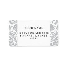 Grau-Weiß-elegantes Damasketmuster