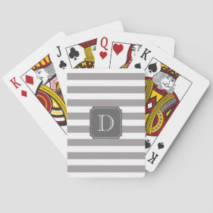 Grau-weiß gestreifte Monogramm-Spielkarten Spielkarten