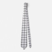 Grau-Weiß-Hahnentrittmuster Necktie Krawatte (Vorderseite)