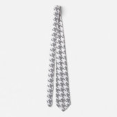Grau-Weiß-Hahnentrittmuster Necktie Krawatte (Rückseite)