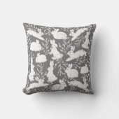 Grau Weiß Kaninchen Berry Muster neutral Kissen (Vorderseite)