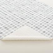 Grau Weiß Kariert Gestreift Sherpadecke (3/4)