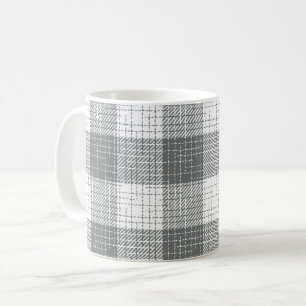 Grau-weiß kariertes Kreuzstich-Karo Kaffeetasse