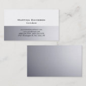 Grau-Weiß Klassisch Schlicht kreativ Visitenkarte (Vorne/Hinten)