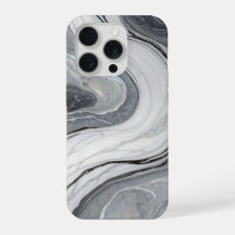 Grau Weiß Marmor Wirbel Holografisch Luxus