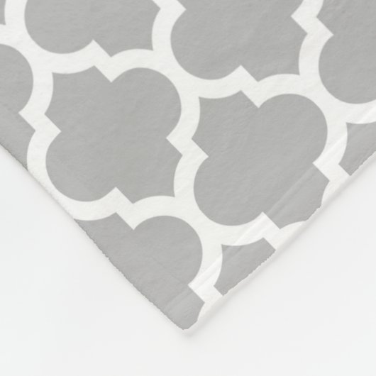 Grau-weiß marokkanisch #5 Dark Gray Name Monogram Fleecedecke (Ecke)
