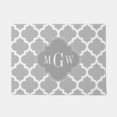 Grau weiß marokkanisch #5 Dk Gray 3 Initial Monogr Fußmatte (Vorderseite)