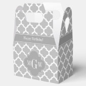 Grau weiß marokkanisch #5 Dk Gray 3 Initial Monogr Geschenkschachtel (Geöffnet)