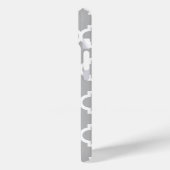 Grau weiß marokkanisch #5 Pink 3 Initial Monogram Case-Mate iPhone Hülle (Rückseite / Links)