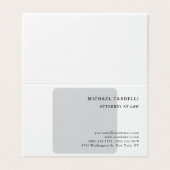 Grau-Weiß Minimalistisch klassische Beruflich Visitenkarten (Außenseite Aufgefaltet)