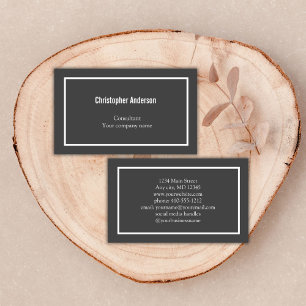 Grau Weiß Minimalistisch Professionell Unternehmen Visitenkarte