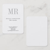 Grau-weiß Minimalistisch Schlicht Visitenkarte (Vorne/Hinten)