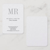 Grau-weiß Minimalistisch Schlicht Visitenkarte (Vorne/Hinten)