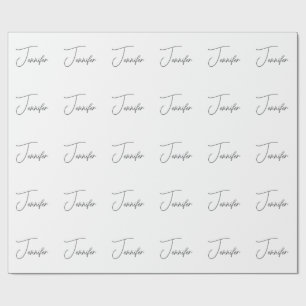 Grau-weiß minimalistisches modernes Handgeschriebe Geschenkpapier