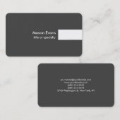 Grau Weiß Moderne Einzigartig Schlicht Trendy Beru Visitenkarte (Vorne/Hinten)