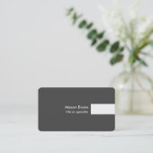 Grau Weiß Moderne Einzigartig Schlicht Trendy Beru Visitenkarte (Stehend Vorderseite)