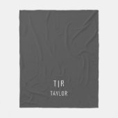 Grau-weiß Moderne Monogramm elegant Fleecedecke (Vorderseite)