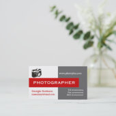 Grau, weiß, rot, auffallend visitenkarte (Stehend Vorderseite)