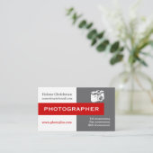 Grau, weiß, rot, auffallend visitenkarte (Stehend Vorderseite)