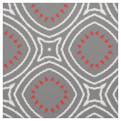 Grau-weiß-rotes Ethnic Boho Chic Geometric-Muster Stoff (Muster)