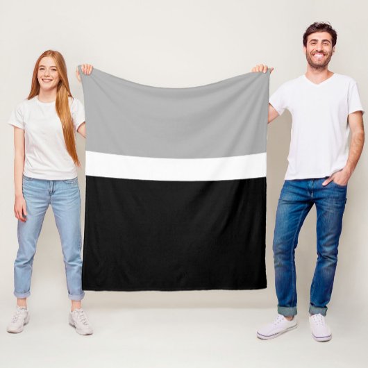 Grau-Weiß-Schwarz-Farben-Design Fleecedecke