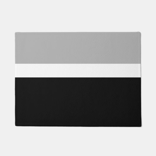 Grau-Weiß-Schwarz-Farben-Design Fußmatte (Vorderseite)