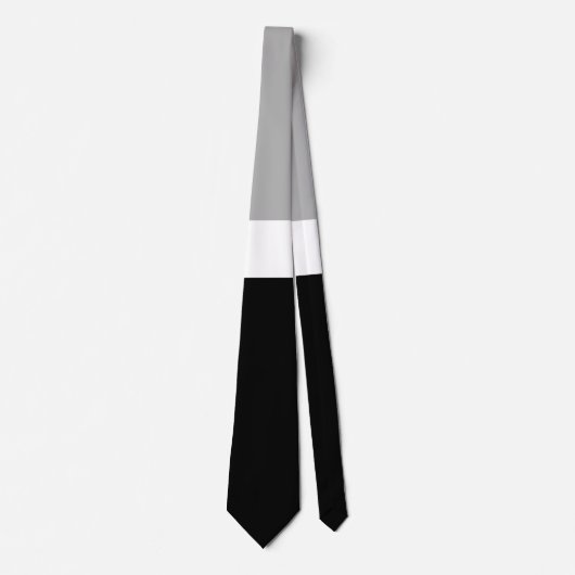 Grau-Weiß-Schwarz-Farben-Design Krawatte (Vorderseite)