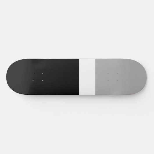 Grau-Weiß-Schwarz-Farben-Design Skateboard (Horizontal)